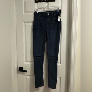 Old Navy EXTRA HIGH-RISE ROCKSTAR SUPER SKINNY Women's Distressed Jean size 8-12